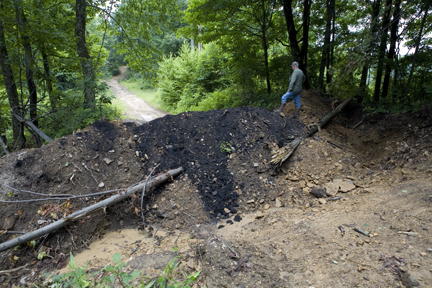 One of five road blocks on the Cook Mountain Road between three Cook family cemeteries.  photograph (c) antrim caskey, 2009